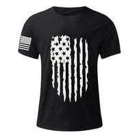 Košulja za muškarce Ljetna nezavisnost Dan Modni ležerni tiskani majica s kratkim rukavima Black L