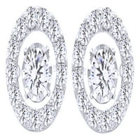 Okrugle rezane bijele prirodne dijamantske modne naušnice u 14k bijelo zlato