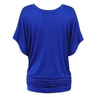 GDFUN Ženska modna čvrsta boja V-izrez T-majica bluza za bluzu bluza s kratkim rukavima na vrhu za žene
