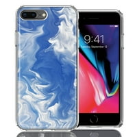 Za Apple iPhone plus Sky Blue Swirl Design Dvoslojni poklopac telefona