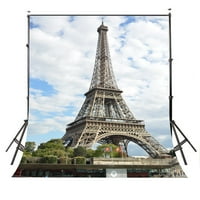 Mohome 5x7ft Photography Backdrop White Clouds Paris Eiffel Tower Studio Photo Pozadinski rekviziti