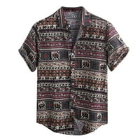 Košulje za muškarce pamučna posteljina kratki rukav ležerna na havajska majica havajska majica