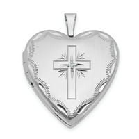 14k bijeli zlatni dijamantski set Cross Heart Lovet