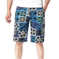Teretne kratke hlače za muškarce Modni prugasti patchwork Print Multi džep teretni kratke hlače Proljeće
