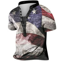 Fanxing polo majice za muškarce u SAD-u zastava muškarac majica patriotski američki kratki rukav Crewneck