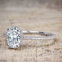 1. Carat solitiare vjenčani prsten ovalni rez Moissinite & Diamond u ruži