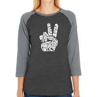 Ženska majica za bejzbol mozbol za žensku raglan - mir
