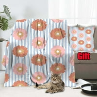 Cvjetni prugasti bake s jastukom za poklopac jastuka za kućni kauč krevet i kauč Fluffy Flannel pozadina
