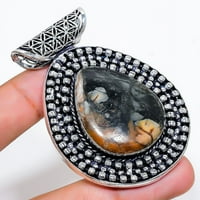 Picasso Jasper Gemstone Handmade Sterling srebrni nakit Privjesak 2.44