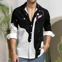 Muška modna košulja Hip Hop majica Dugme Ispis Ispis Cardigan Majica s dugim rukavima Havajska majica