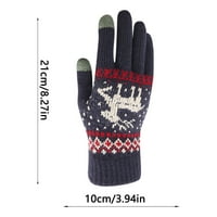 Aoochasliy zimske rukavice za čišćenje žena božićni sloj Fawn plus guste tople rukavice pletenje ručne