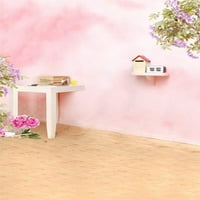 Poliester 5x7ft Drveni pod ružičasti zid ljubičasti cvijeće Fotografija pozadine Photo Props Studio
