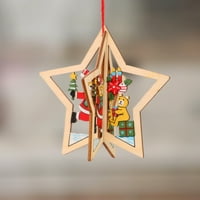 Ayyufe božićni ukras privjesak Prirodni lagani stabilni drveni viseći privjesak zvijezda Xmas Oblik