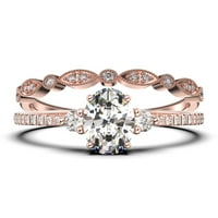 Minimalistički 2. karat ovalni rez jednostavni dijamantni moissan zaručni prsten, klasični vjenčani