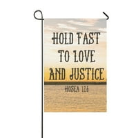 Držite se brzo za ljubav i pravdu Biblijski stih Garden Zastava na otvorenom Slaveći odmor Dekor