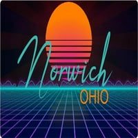 Norwich Ohio Vinil Decal Stiker Retro Neon Design