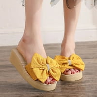 Papuče za ženske modne proljeće i ljetne žene papuče luk bow rhinestone platforma klinovi sandale cipele