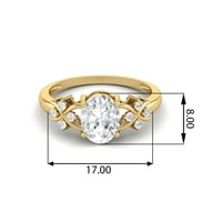 Srebrni ružinski ovalni oblik ametist za angažman prsten