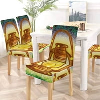 Užali žuti fenjer u sredini noći Stretch stolica pokriva zaštitni sjedalo klizalo za blagovaonicu Hotel