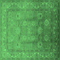 Ahgly Company Zatvoreni kvadratni orijeralni smaragdni zeleni tradicionalni prostirke, 4 'kvadrat