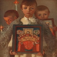 Dječja knjiga Božićnog rumunskog božićnog postera za poster Print Marianne Stokes