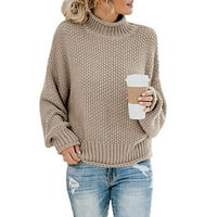 Ženska modna klirenca džemper, ženski povremeni čvrsti vrhovi pletenja dugih rukava pulover džemper
