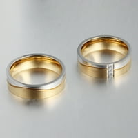 Žene Ring Okrugli sjajni kubični cirkonijski kontrastni boja Polirani par prsten za prste