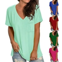 Ženska plus veličina ljetnih vrhova kratkih rukava majica casual bluze Tunic tops S-2xl