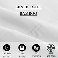 Bambusova listova Luksuzna - set posteljine - organski bambus mekan, prozračan, duboki džep do
