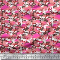 Soimoi Rayon tkanina maskirna maskirna tekstura i flamingo zanatsko zanatsko tkanina od dvorišta široko
