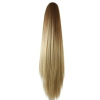 Ženska modna kandža Clip dugačak ravni Ponytail Extensions za kosu Wig frizura