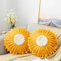 Wekity 3D jastuk za cvijeće navlaka za estetsko ukrasno suncokretov jastuk za suncokret, okrugli slatki