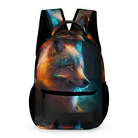 Wolf uzorak lagan ruksak za dječju školsku torbu sa torbama za laptop sa patentnim zatvaračem Pješačenjem