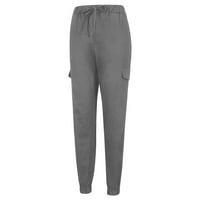 Ketyyh-Chn casual pantalone za žene Čvrsto ljetne modne labave duge ravne hlače siva, 4xl