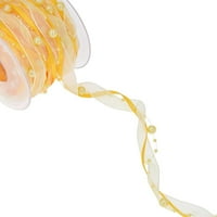 Vrpca zrnca Šifon Applique perla ručno rađena za rođendanske zabavne bukete Vjenčana odjeća Žuta