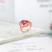 Gem Stone King 1. CT Oblik srca Pink je stvorio safir 18k ruža pozlaćeni srebrni prsten