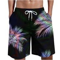 Havajski kratke hlače za muškarce prevelike fit tropskog palminog stabla zalazak sunca za ispis Pravo