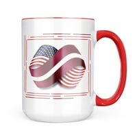 Neonblond Infinity Flags USA i Latvija krila poklon za ljubitelje čaja za kavu