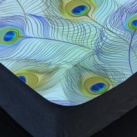 3D opremljeni list luksuzni posteljina set paunski perje dizajn dizajn posteljina pokrov kreveta dječje