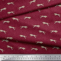 Soimoi crvena pamučna poplin tkanina Leopard Životinjska koža tiskana zanata od dvorišta široka