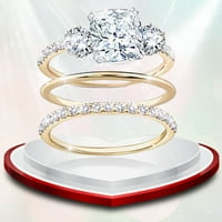 Biplut set prsten rhinestone inlay noseti legure od legure za žene za vjenčanje