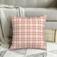 Kvadratni jastuk za bacanje s jezgrom, klasični plairani crveni ružičasti jastuci za kauč na razvlačenje,