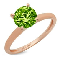 3. CT sjajan okrugli rez CLEAR simulirani dijamant 18k ružičasto zlato pasijans prsten sz 4