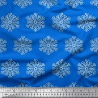 Soimoi Blue Rayon tkanina snijeg pahuljice cvjetno ispis tkanina od dvorišta široko