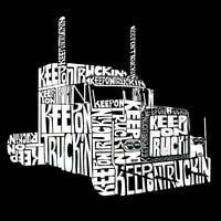 Pop Art Muška premium Blend Word Art Majica - Nastavite na Truckin '
