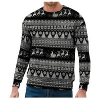 Tking modni muški casual top božićni print okrugli vrat pulover dugih rukava božićni kostimi za MEM
