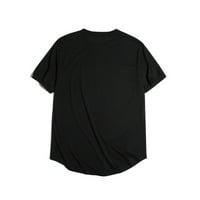 Muška košulja muške ljetne boje solidne boje Sportska pamučna majica kratkih rukava TOP bluza crna