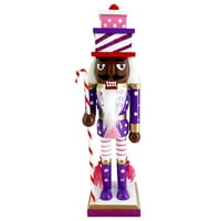 Afroamerički božićni orah s bombinom Candy Cane