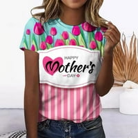 Uublik bejzbol mamine majice za žene Ljeto Majčin dan Jednobojni pismi za tisak majica kratki rukav