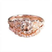 Modni ružinski zlatni dijamantni prsten za žene za angažovanje prstenastih poklona